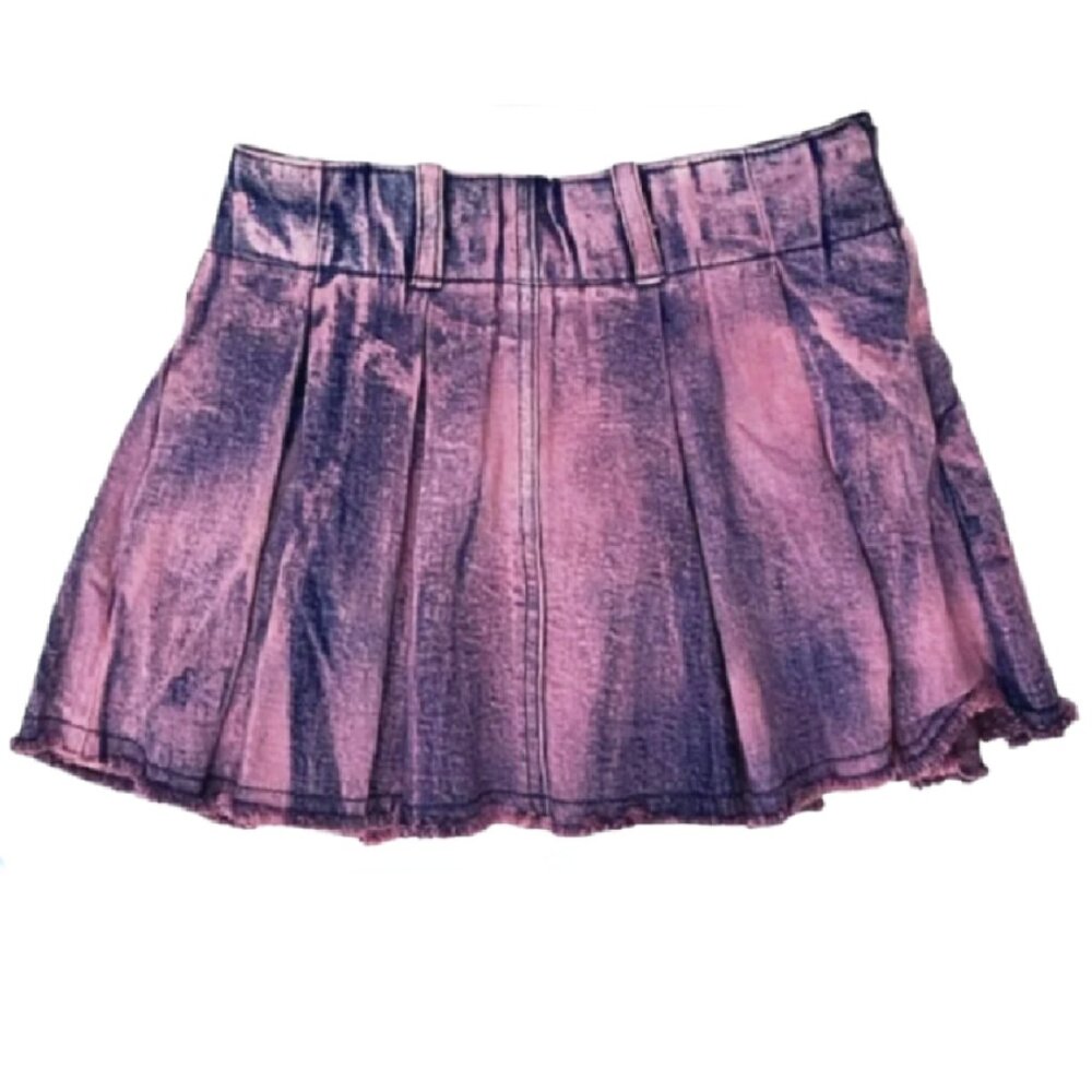 Flowers by Zoe Lavender Dip Dye Denim Pleated Skirt